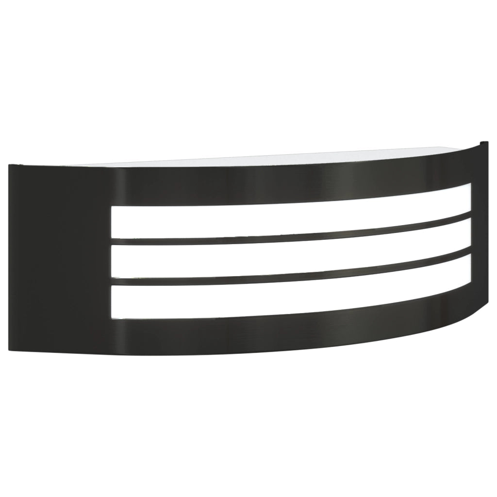 Lampada da Parete Esterna 2 pcs Acciaio Inossidabile Nero IP44