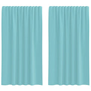 Tende in Voile con Tasche per Aste 2 pz Turchese