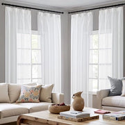 Set di tende a vetratura - set da 4 - bianco - poliestere - 140 x 245 cm