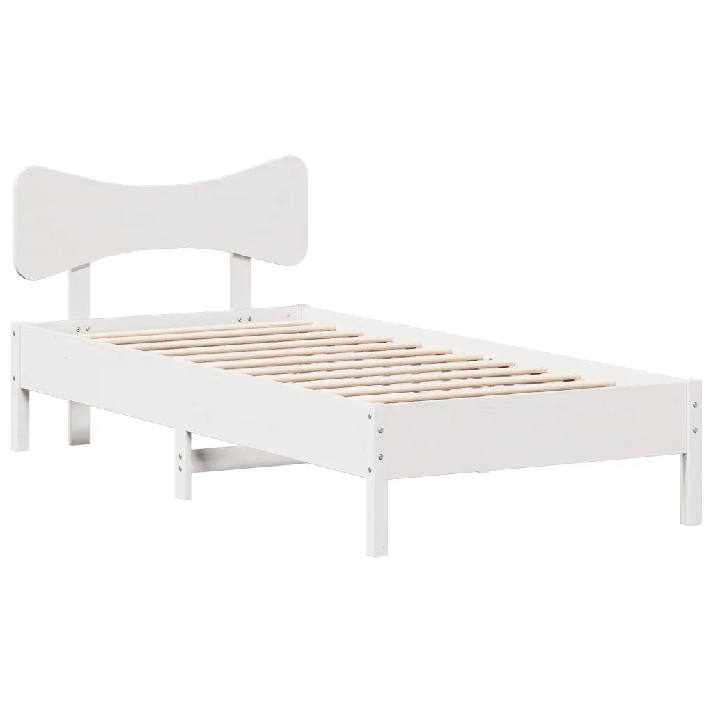 Giroletto senza Materasso-Struttura Letto Bianco 100x200 cm Legno Massello Pino 501079