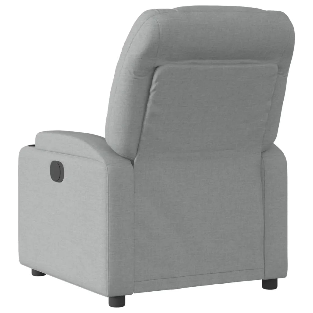 Poltrona reclinabile in tessuto grigio chiaro