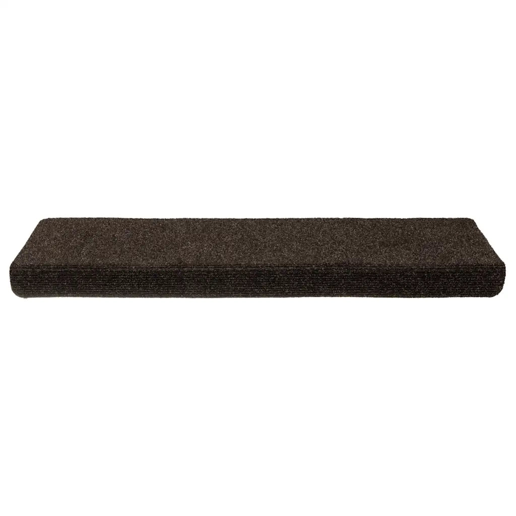 Tappetini per scale autoadesivi 15 pz 65x21x4 cm marrone scuro bordo rettangolare 326187