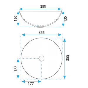 Lavabo Da Appoggio In Ceramica Stella White Gold Edge