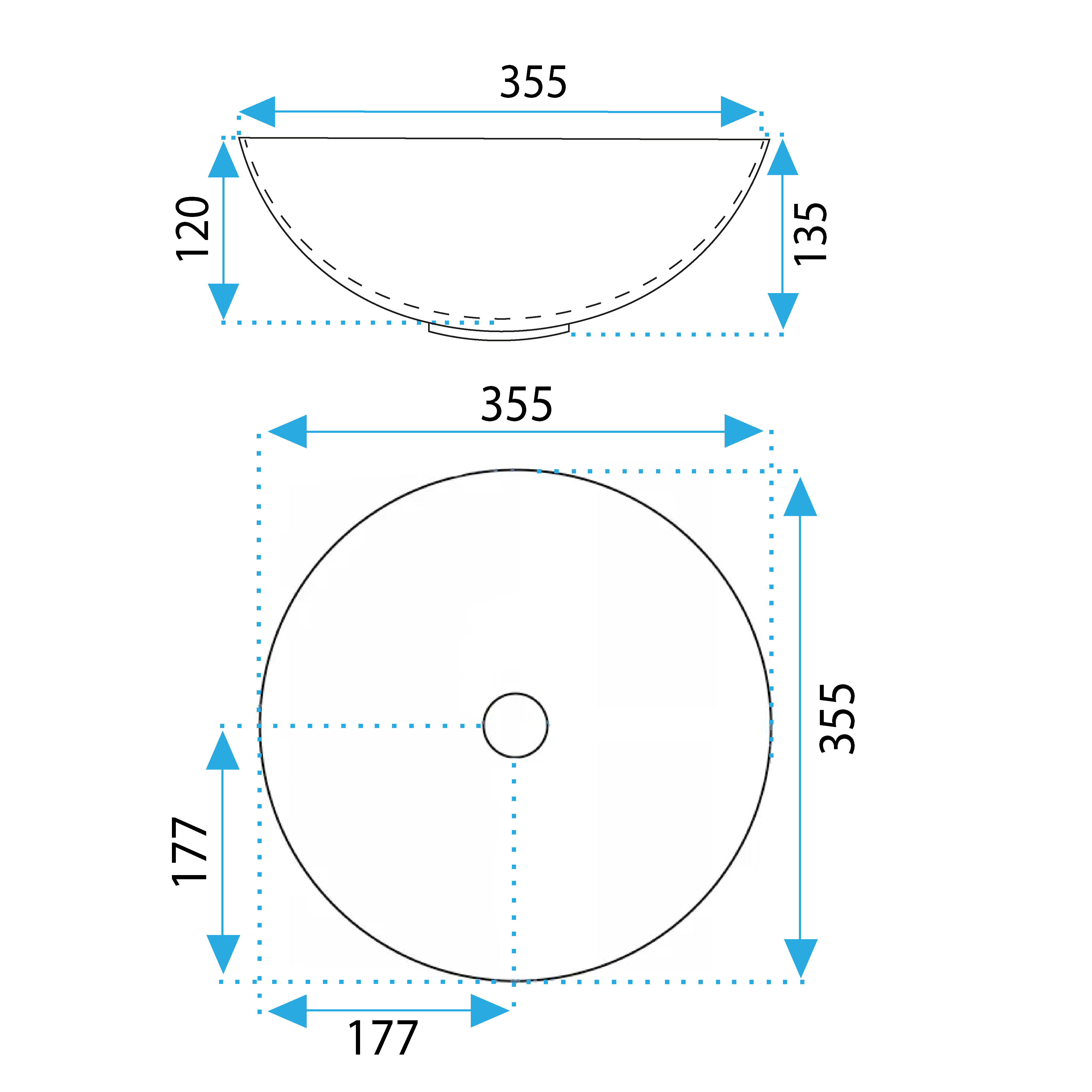 Lavabo Da Appoggio In Ceramica Stella White Gold Edge