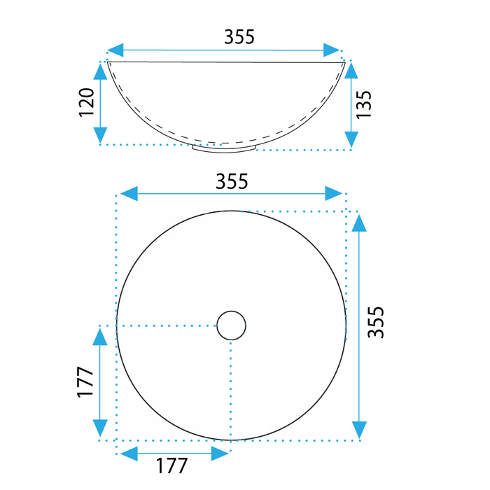 Lavabo Da Appoggio In Ceramica Stella White Gold Edge