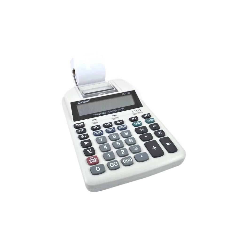 Trade Shop - Calcolatrice Elettronica Stampante 12 Cifre Stampa A Nastro Ufficio Cs-1189 -