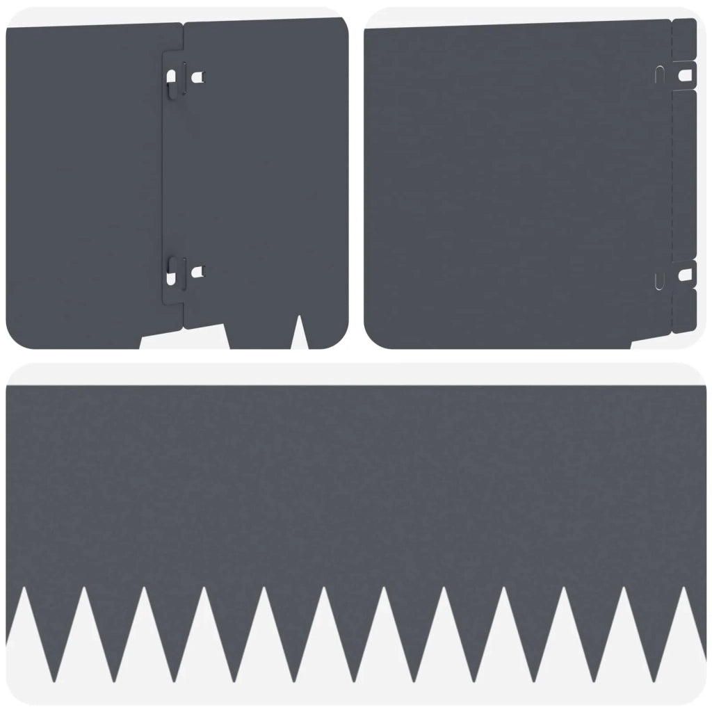 Bordura per Prato 20 pcs 103 x 25 cm metallo Antracite 8008294