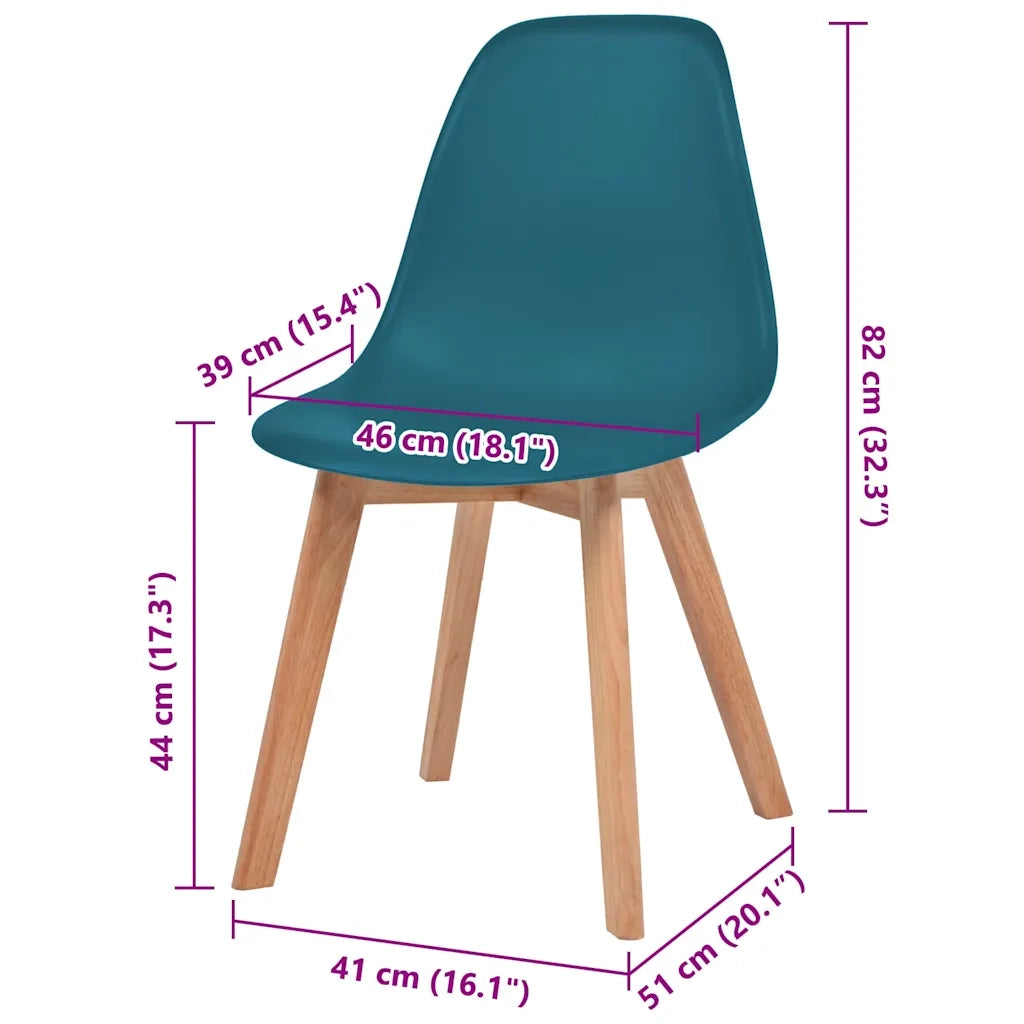 Sedie da Pranzo 4 pz Turchese in Plastica cod mxl 6856