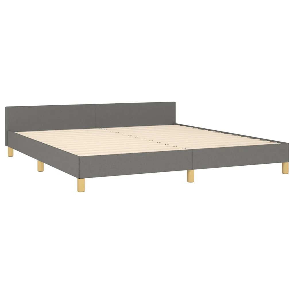Giroletto con Testiera Grigio Scuro 180x200 cm in Tessuto cod mxl 64610