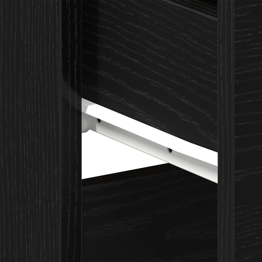 Comodini 2 pezzi Nero Rovere 40x35x65 cm Legno ingegnerizzato
