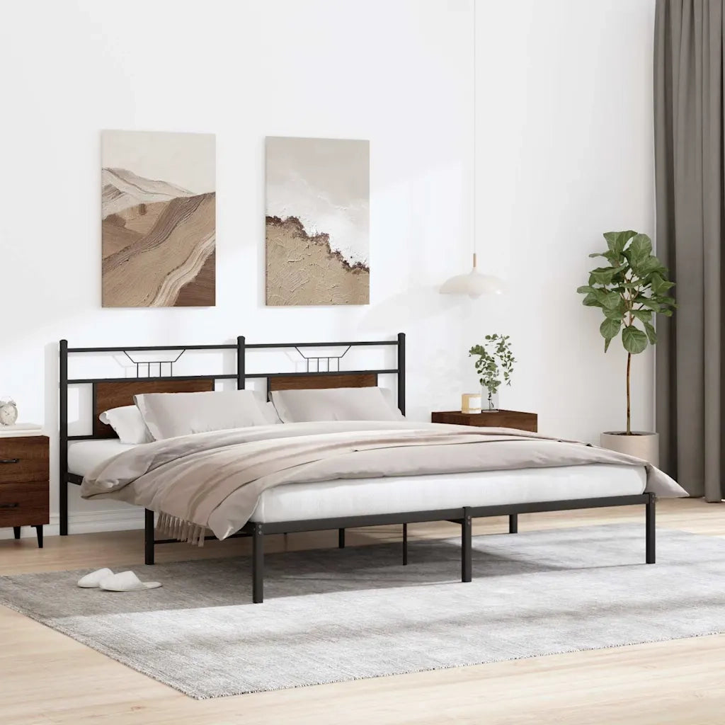 Giroletto senza Materasso Rovere Marrone 183x213 cm Truciolato