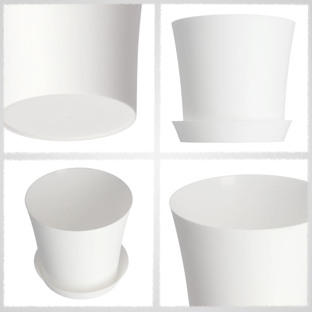 Vaso da fiori KADAX con supporto, coperchio, ciotola rotonda, 11 cm, bianco