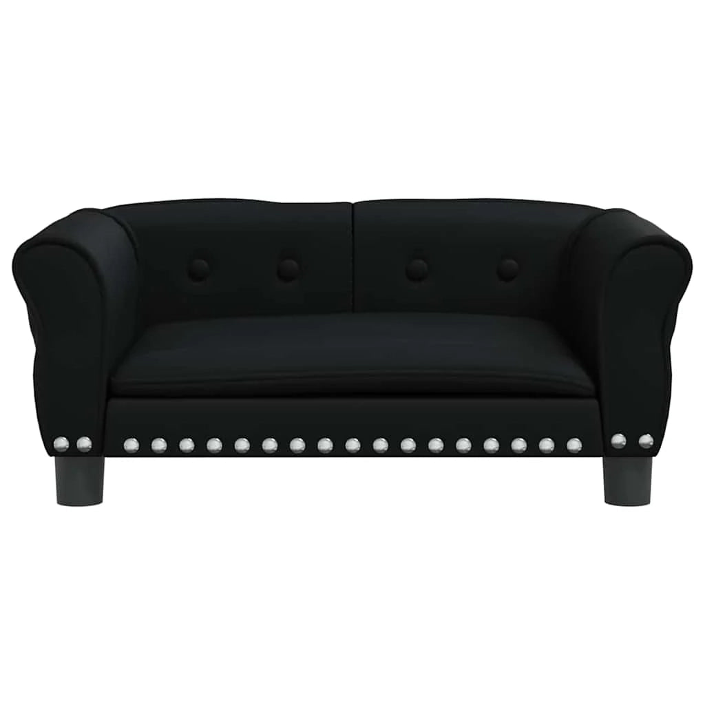 Cuccia per cani comoda cesta da divano 70 x 45 x 30 cm similpelle nera 02_0042830