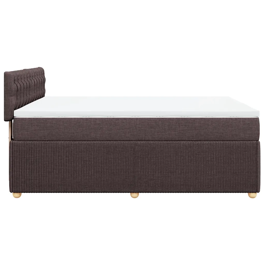 Giroletto a Molle con Materasso Marrone Scuro 160x200cm Tessuto
