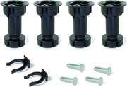 SET PIEDINI PER MOBILI DA CUCINA IN PLASTICA CON GANCIO mm. 120 h 4 pz.