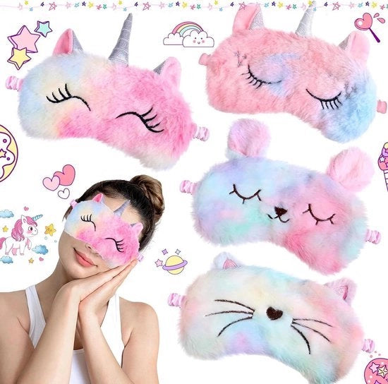 Set di occhiali da notte per bambini e ragazze - occhiali da notte unicorni divertenti - per dormire - viaggi di pausa pranzo - occhiali da notte di festa per la camicia da notte