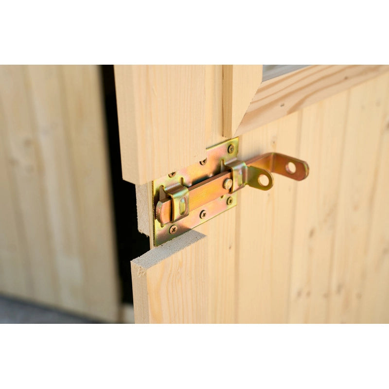 Casetta in legno da giardino con porta vetrata – 300x300 cm – tavole 20 mm, tetto bitumato – AL3030.02N Foresta