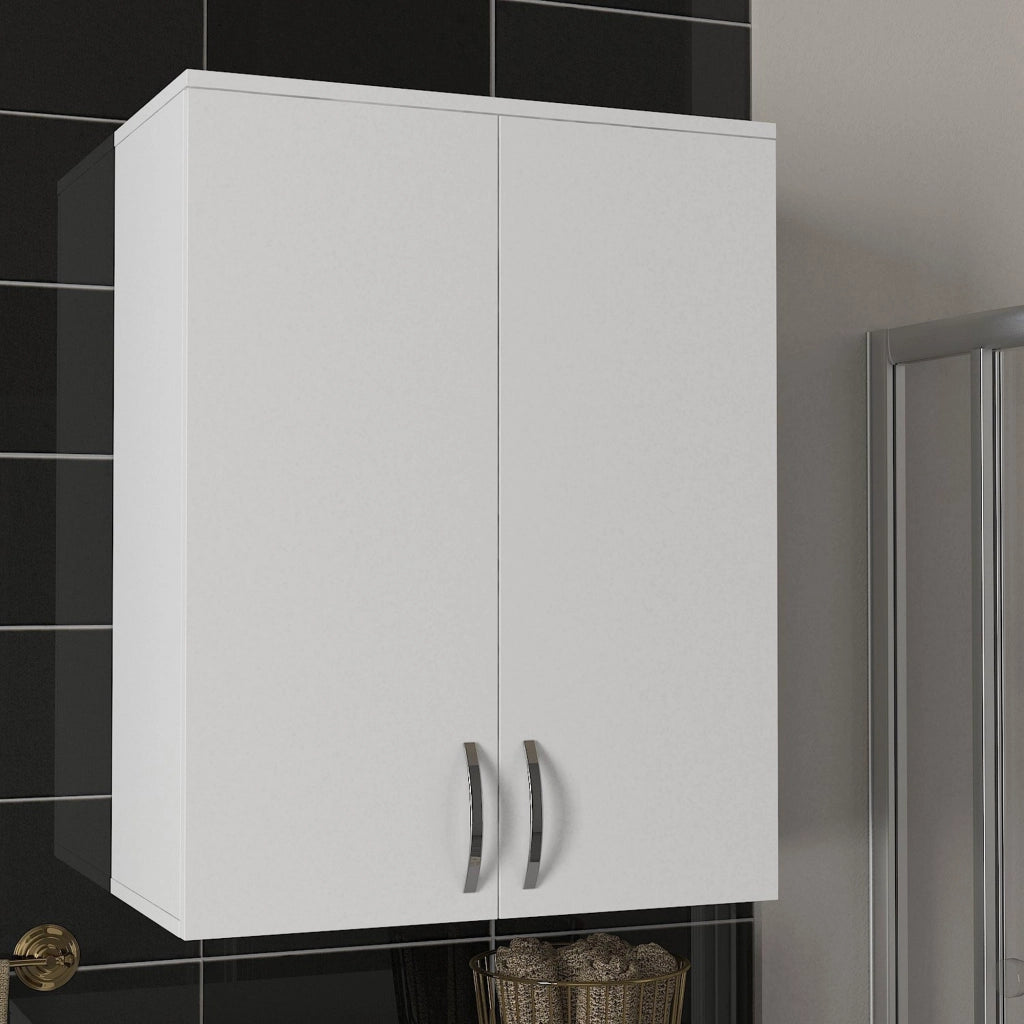 Isili, Mobile Pensile 2 Ripiani, 70x90h cm Bianco