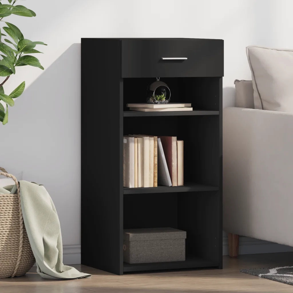 Credenza-Buffet-Armadio da cucina Nera 45x42,5x93 cm in Legno Multistrato