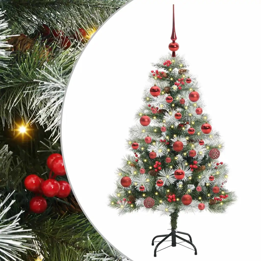 Albero di Natale | Decorazioni natalizie artificiale Verde e bianco 150 cm