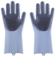 Manopole di silicone per l'igiene degli animali domestici, speciale per il lavaggio di gatti e cani, resistenti e resistenti ai graffi, adatte per cucina e casa, morbide silicone, non danneggiano la pelle (grigio) - Qualità alta grigia
