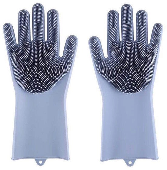Manopole di silicone per l'igiene degli animali domestici, speciale per il lavaggio di gatti e cani, resistenti e resistenti ai graffi, adatte per cucina e casa, morbide silicone, non danneggiano la pelle (grigio) - Qualità alta grigia