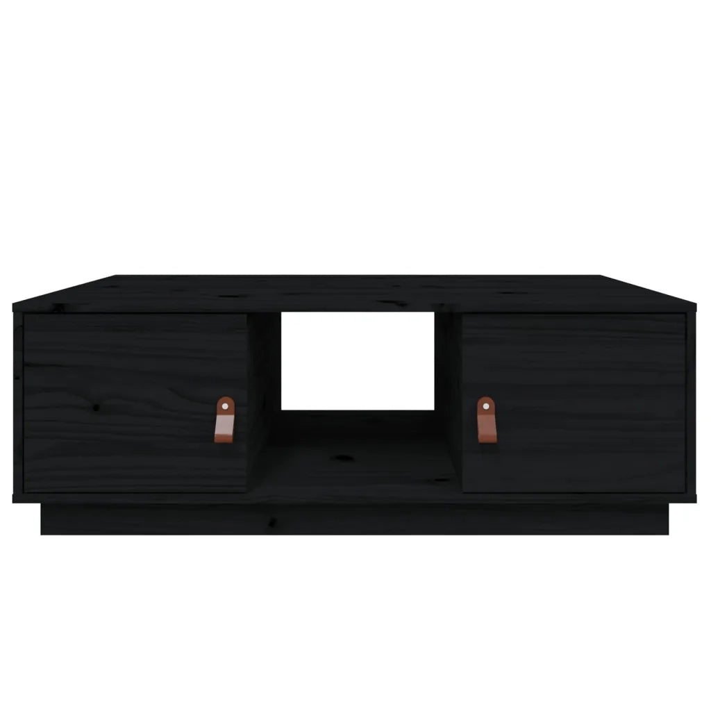 Tavolino da Salotto Nero 100x50x35 cm Legno Massello di Pino 818269