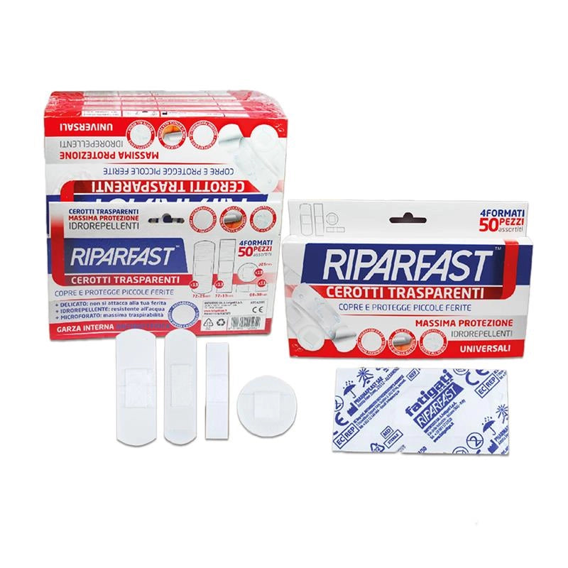 RIPARFAST CEROTTI TRASP 4 FORMATI 50 PZ TOTALI WATERPOF