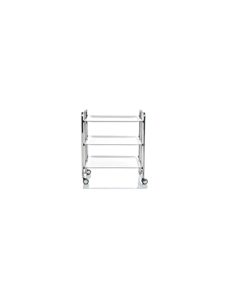 Carrello da cucina pieghevole cromato con ruote BAUHAUS 3 ripiani