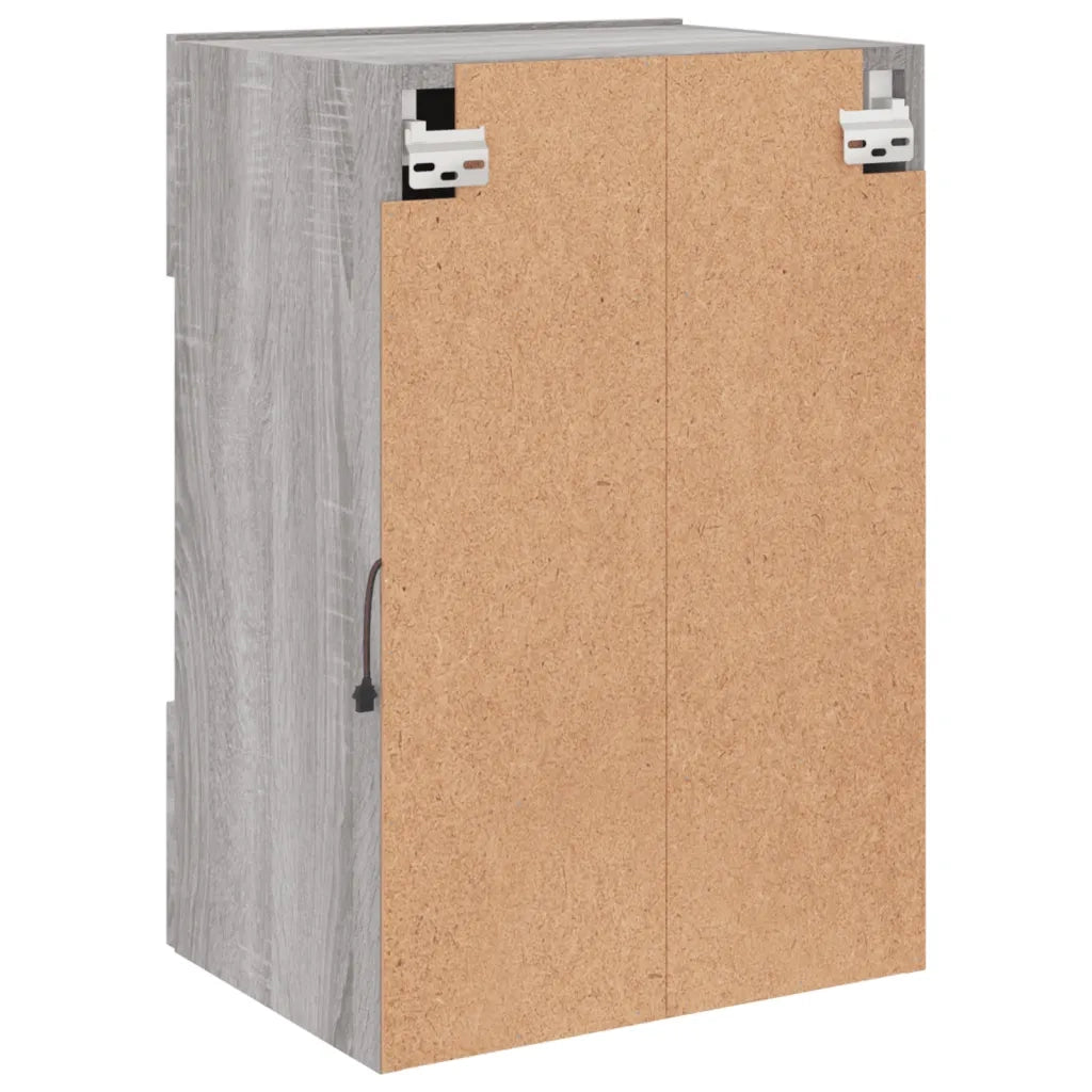 Mobile TV a Parete con Luci LED Grigio Sonoma 40x30x60,5 cm 837088