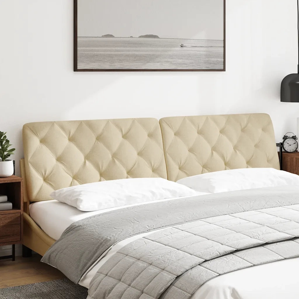 vidaXL Cuscino Testiera Crema 200 cm in Tessuto