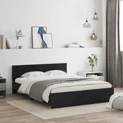 Giroletto con Testiera-Struttura Letto con testiera Nero 140x190 cm
