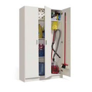 Armadio multiuso 3 ante bianco portascope 108x37x180 cm