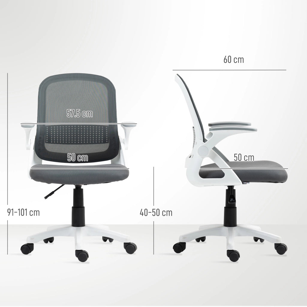 Sedia da ufficio ergonomica ¨C zephmum ¨C Grigio, Schienale in rete, Supporto lombare