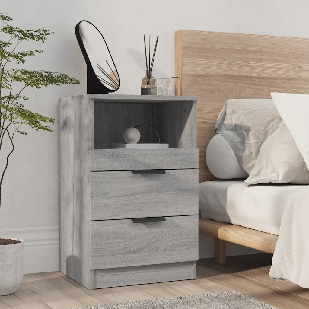 Comodini 2 pz Grigio Sonoma in Legno Multistrato 817042