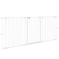 Cancelletto per Cani Taglia Media a 3 Pannelli con Doppio Sistema di Blocco, 206x90cm, Bianco