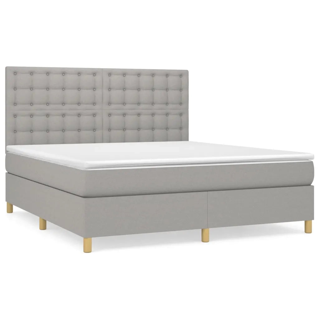 Giroletto a Molle con Materasso Grigio Chiaro180x200 cm Tessuto 3142673