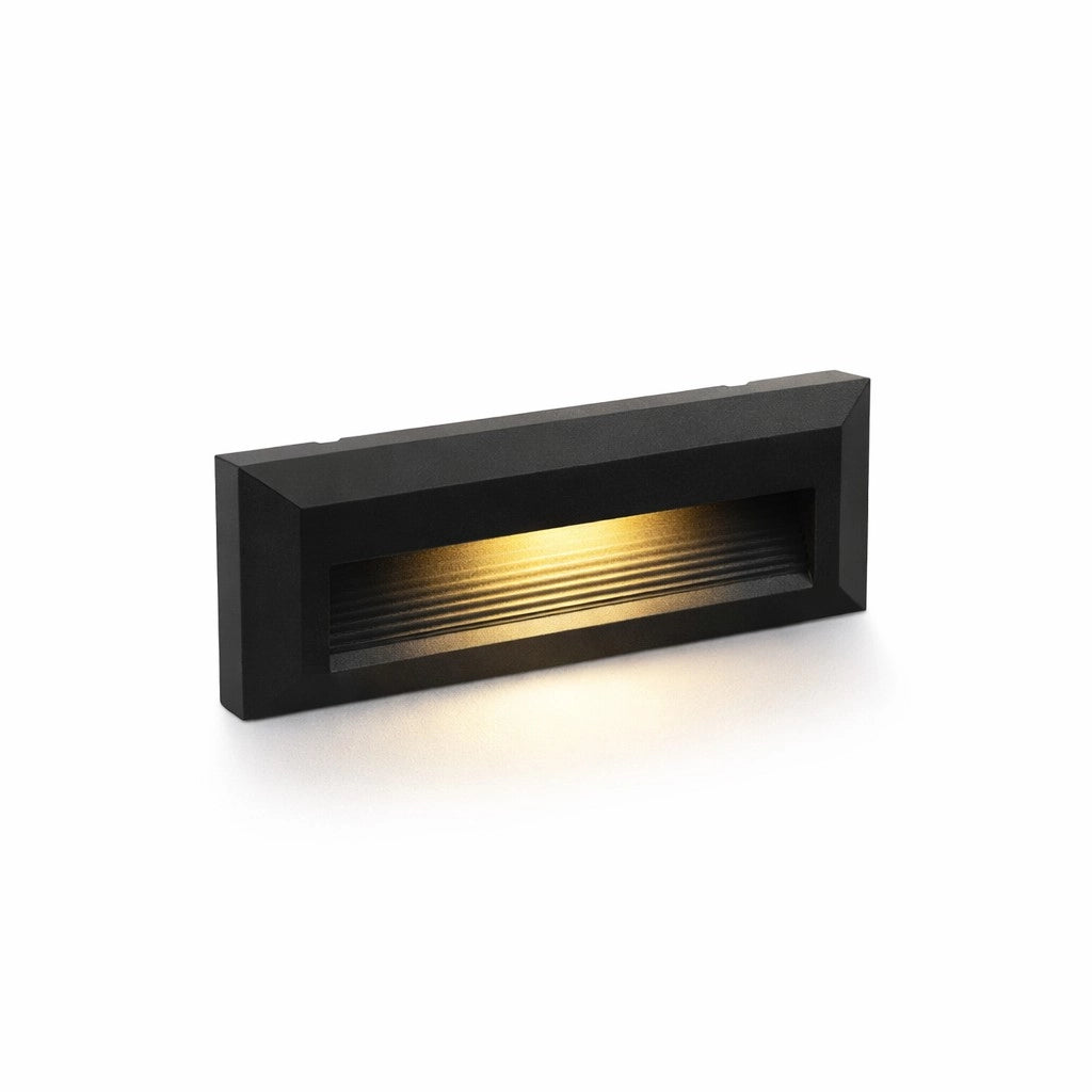 Lampada segnapasso LED moderno Nero 6W luce verso il basso CCT 3000K 4200K 6400K IP65 per scale corridoi esterni interni
