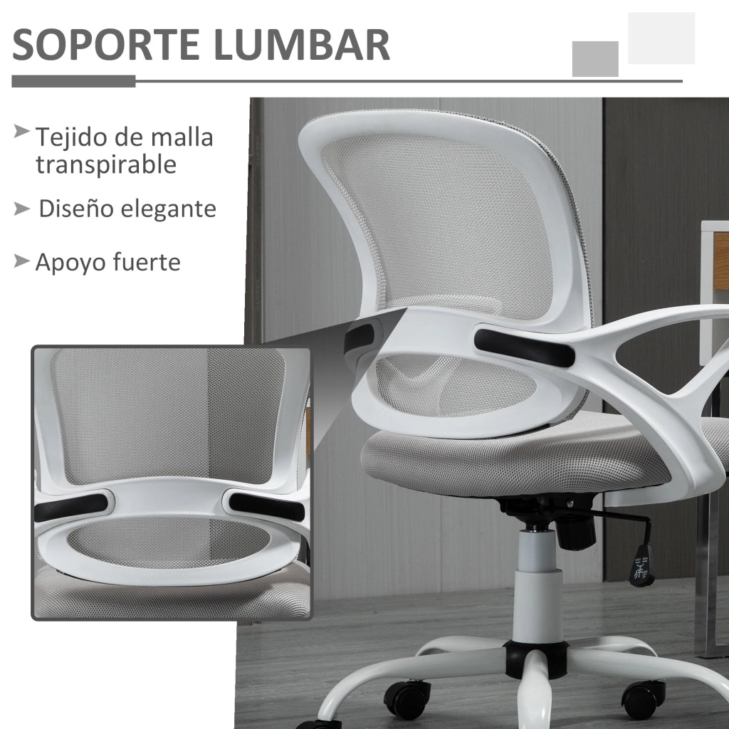 Sedia da ufficio con rete ¨C zephmum ¨C grigio 61x61x89-99 cm