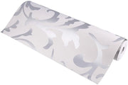 Veloce Decorazione per Parete Luxe con Tessuto Geëmbosseerd - Impermeabile - Disegno Foglie - Antibatterico - 0,53m x 10m - Decorazione per Parete
