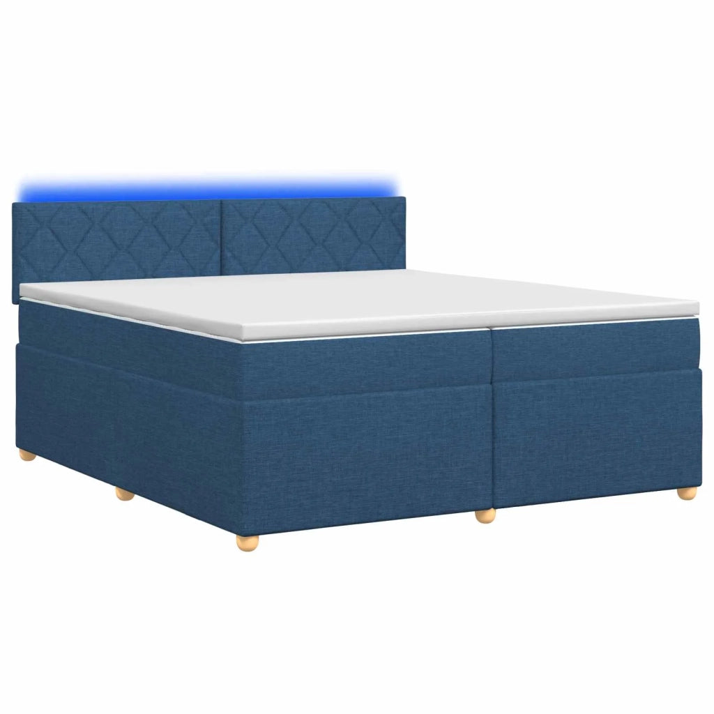 Letto box spring con materasso Blu 200 x 200 cm Tessuto 3452512