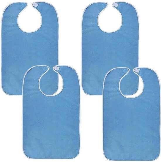4 pacchi di salviette per adulti, salviette riutilizzabili, lavabili e impermeabili per anziani, salviette per adulti, protezione per abbigliamento unisex per madre e padre (blu marino)