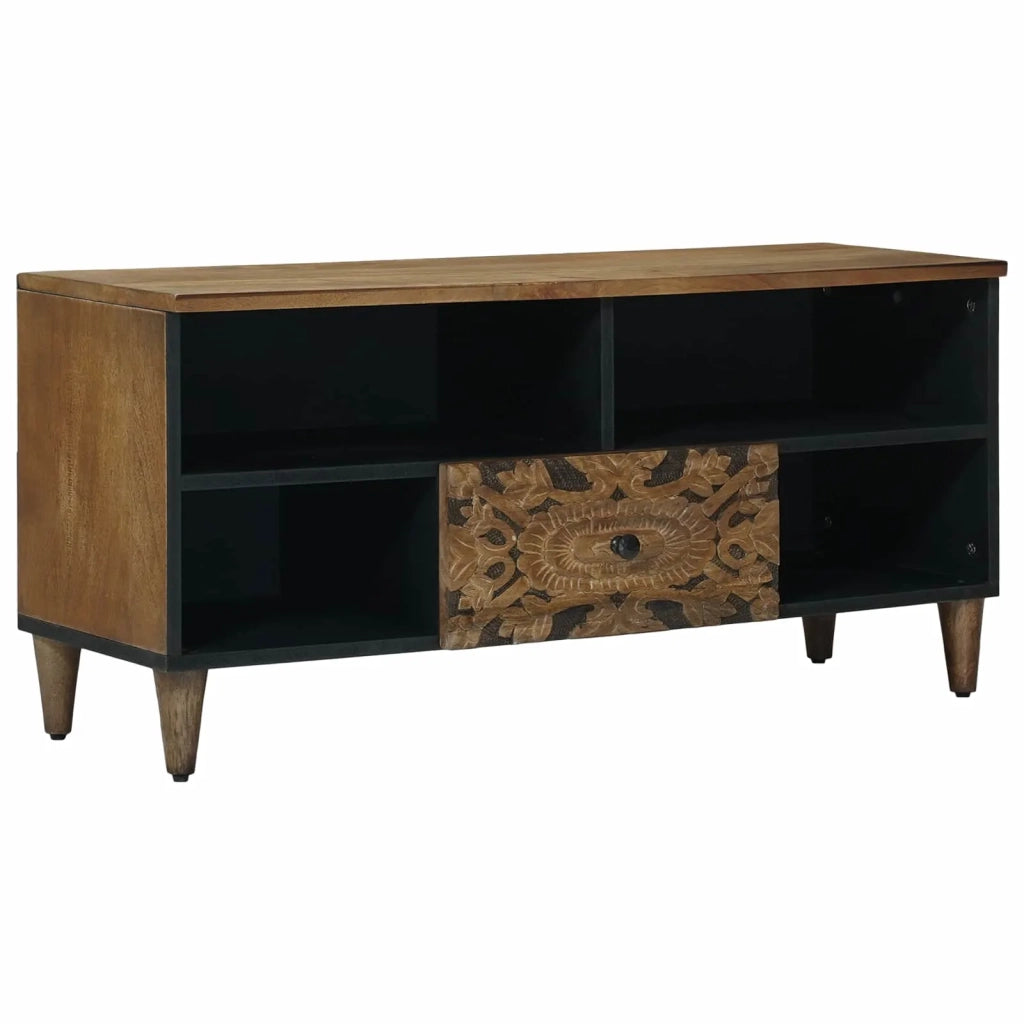 Mobile TV-Credenza per TV Marrone 100 x 33,5 x 46 cm Legno di mango massello 856585