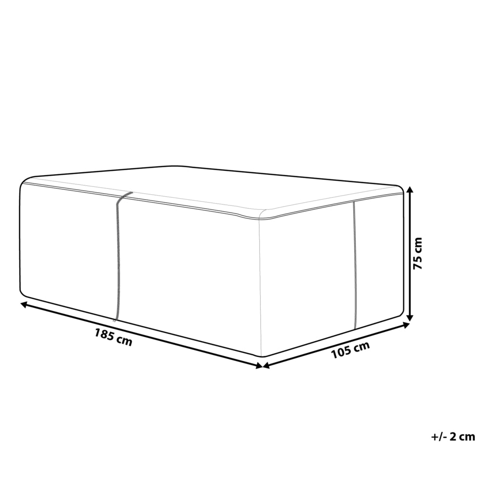 Copertura per mobili da giardino Tessuto rivestito in PVC nero 185 x 105 x 75 cm