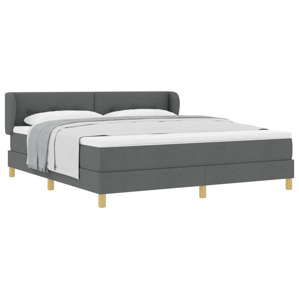 Letto a molle con materasso Grigio scuro 180 x 200 cm Tessuto 3340228