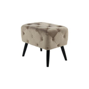 Pouf imbottito Piano in velluto taupe con gambe nere