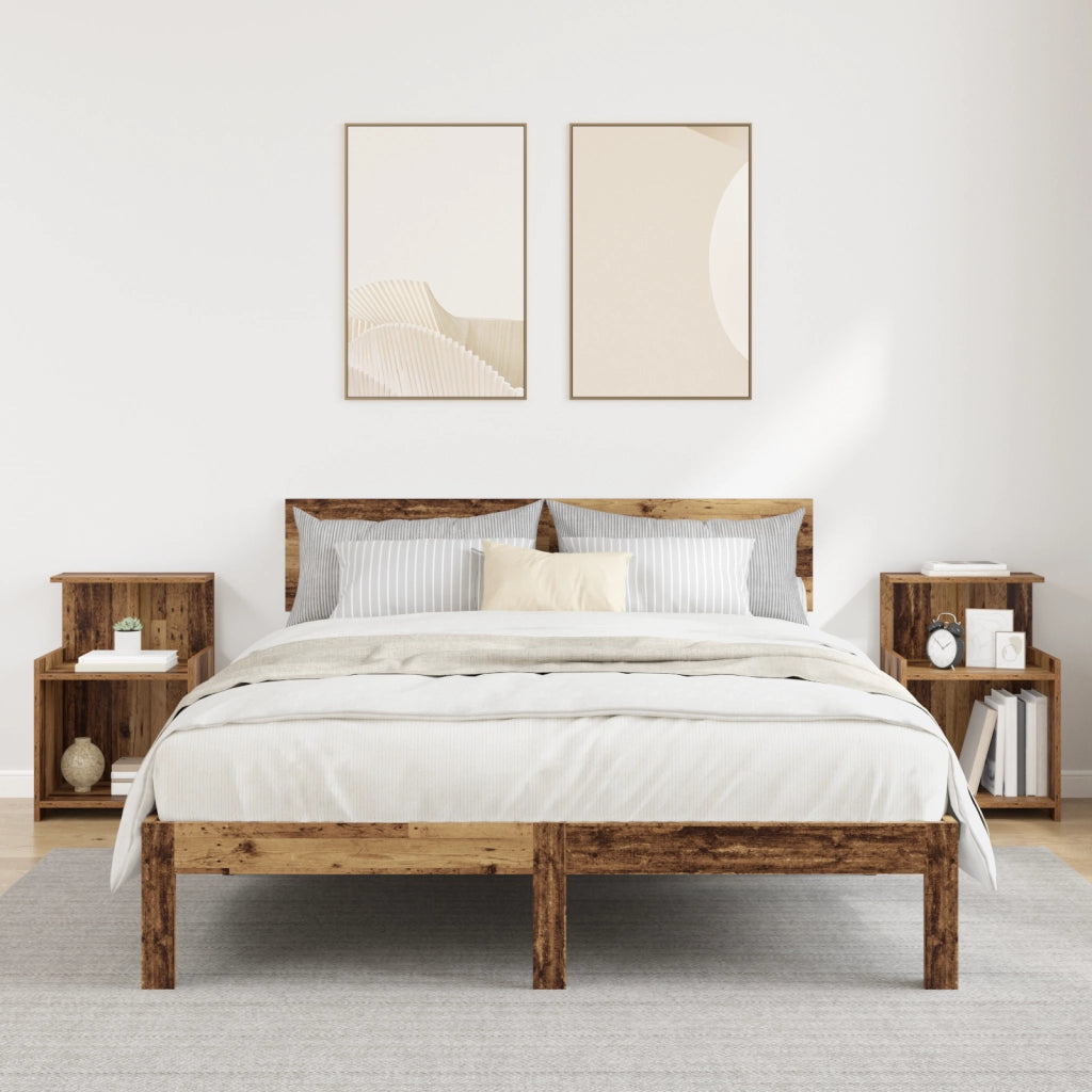 Comodini 2 pz Legno Vecchio 40x35x60 cm Legno Ingegnerizzato