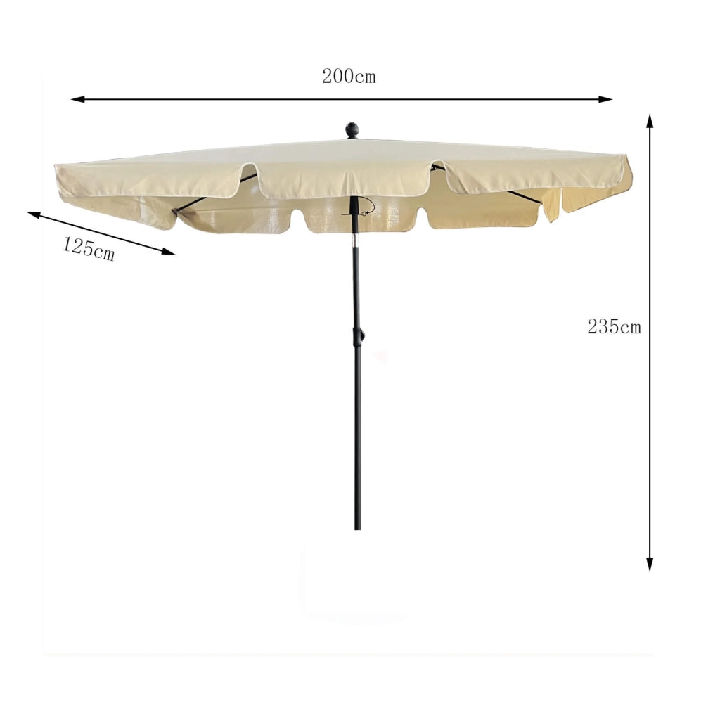 Ombrellone da giardino FLOKS con protezione UV beige peso 2,8 kg dimensioni 200x123x235 cm