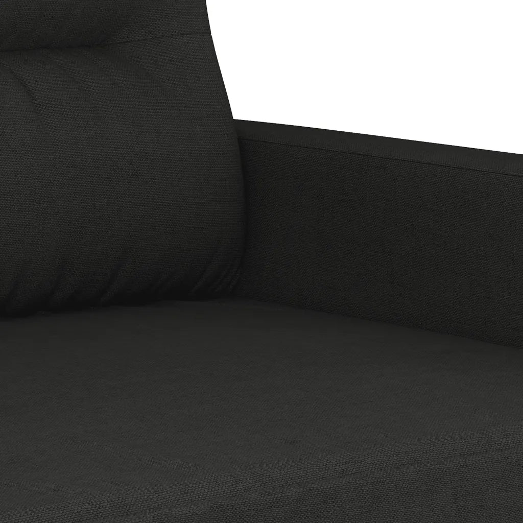 Set di Divani 2 pz con Cuscini Nero in Tessuto 3201604