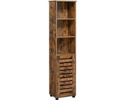 Cassettiere da Bagno - 3 Comparti Aperti - Maniglia a Rotazione - Scomparti Regolabili - Industriale - Materia Legno - 40 x 30 x 167 cm
